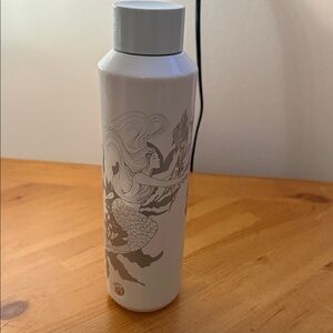 White Mermaid Design Water Bottle